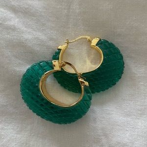 Old Celine Green enamel earrings